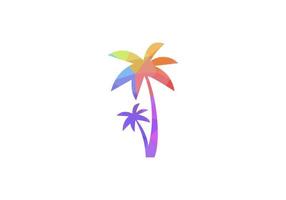 vector de diseño de palmeras. diseño de logo de playa tropical y palmera. diseño de logotipo de vector de palmera simple creativo