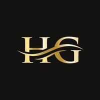 HG logo design. Initial HG letter logo design vector
