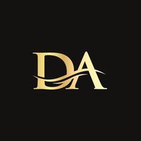 DA Linked Logo for business and company identity. Creative Letter DA Logo Vector