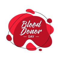 Blood Donor Day, 14th June, abstract graphic liquid organic shape elements. Dynamical fluid isolated red drops banners with flowing lines. Template for medical design, logo, flyer or presentation. vector