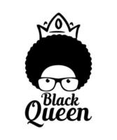 diseño de camiseta del mes de la historia negra de la reina negra vector
