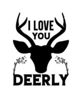 I love you deer illustration design vector