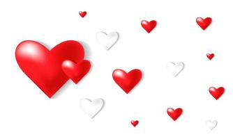 Attractive red and white hearts background vector