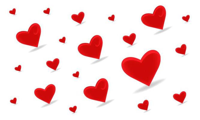 red heart splash on white background