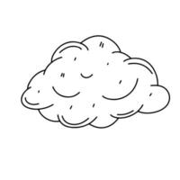 nube en la mano dibujar estilo garabato. Aislado en un fondo blanco. ilustración de stock vectorial. vector