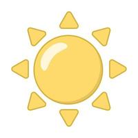 sun icon vector. cartoon, flat style. isolated vector