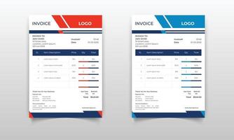 Modern a4, a5, a6, a7 invoice or bill receipt design template for word, office, excel. Full editable concept for any kind of bussiness vector