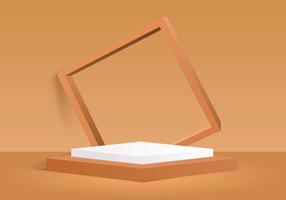 3d background abstract scene with podium show cosmetic product vector