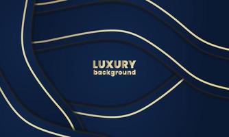 illustration blue light wavy luxury gold line background vector