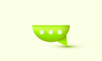 illustration realistic green speech bubbles messenge icon modern style 3d creative isolated on background vector
