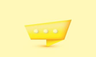 ilustración realista discurso amarillo burbujas messenge icono estilo moderno 3d creativo aislado en el fondo vector
