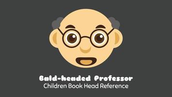 Illustration vector graphic cartoon character of bald headed professor. Suitable for coloring book, science and education mascot, etc.