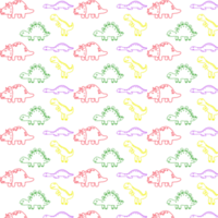 Background with dinosaurs of different colors. png