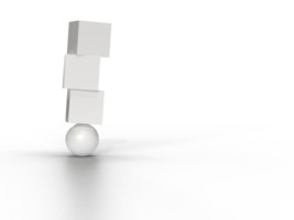trois boîtes blanches en équilibre sur un orbe png