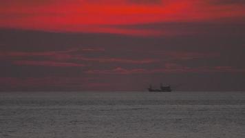 Sunset over ocean landscape, Nai harn beach, last ray, Phuket, Thailand video