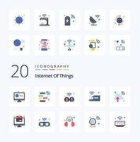 20 Internet Of Things Flat Color icon Pack like cloud network transport data train public vector