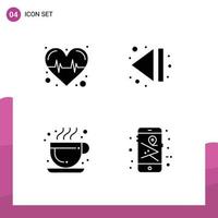 Universal Solid Glyphs Set for Web and Mobile Applications health map arrow cafe phone Editable Vector Design Elements