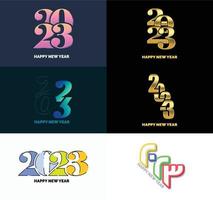 Big Set of 2023 Happy New Year logo text design 2023 number design template vector