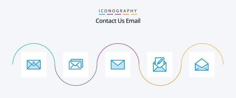 Email Blue 5 Icon Pack Including open. mail. message. email. envelope vector