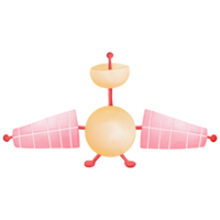 aquarelle satellite saint valentin. concept de la saint-valentin de l'espace png