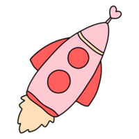 hand drawn rocket for Valentine day, Start and leadership concept png