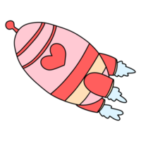 hand drawn rocket for Valentine day, Start and leadership concept png