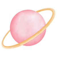 Watercolor planet hand-drawn, Astronomy and Space concept png