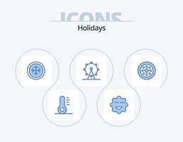 paquete de iconos azul de vacaciones 5 diseño de iconos. . blindaje. vacaciones. vacaciones. Navidad vector