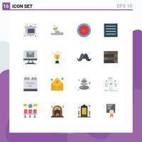 Group of 16 Modern Flat Colors Set for email laundry watch dry care Editable Pack of Creative Vector Design Elements