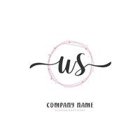 WS Initial handwriting and signature logo design with circle. Beautiful design handwritten logo for fashion, team, wedding, luxury logo. vector