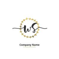 WS Initial handwriting and signature logo design with circle. Beautiful design handwritten logo for fashion, team, wedding, luxury logo. vector