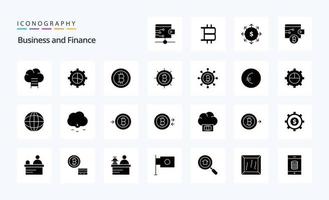 25 Finance Solid Glyph icon pack vector