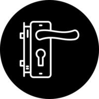 Door Handle and Lock Vector Icon