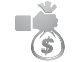 Holding money bag icon on icon transparent background png