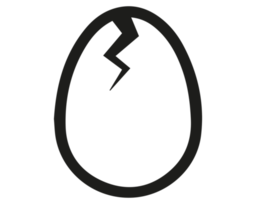 gebrochenes ei-symbol-illustration auf transparentem hintergrund png