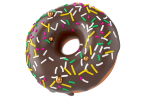 Colourful decorated donuts isolated on transparent background png