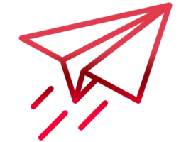 Paper plane icon design on transparent background png