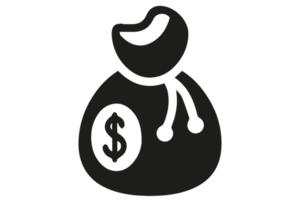 icono de bolsa de dinero fondo transparente png