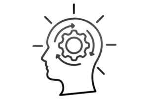 science brain icon on transparent background PNG