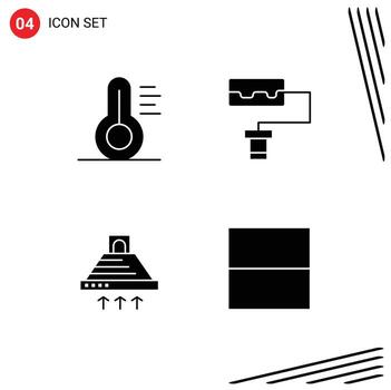 4 Solid Glyph concept for Websites Mobile and Apps medical smoke pattern cooking layout Editable Vector Design Elements