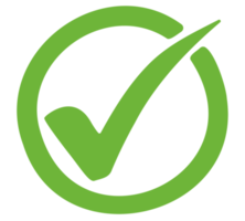 Green check mark icon png on Transparent Background