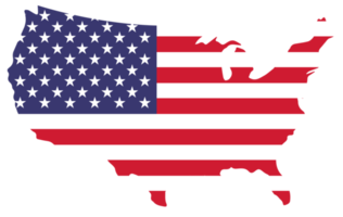 concepto de estados unidos representado por el mapa y el icono de la bandera. ilustración aislada y plana png