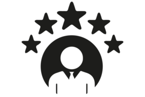 Five rating star illustration PNG on transparent background