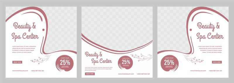 Beauty and spa social media post or banner template