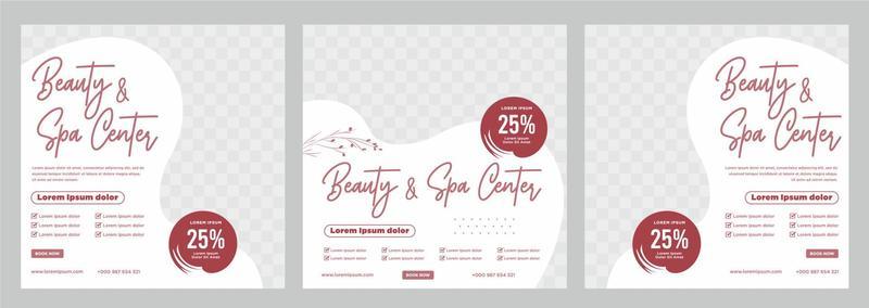 Beauty and spa social media post or banner template