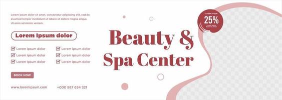 Beauty and spa social media post or banner template vector