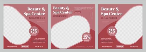 Beauty and spa social media post or banner template vector