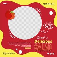 Delicious food menu and restaurant social media post template vector