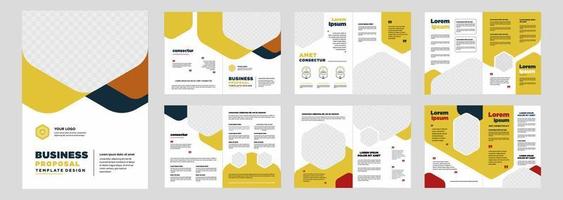 Company profile proposal or brochure template layout design shape minimalist business proposal or brochure template design vector