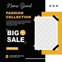 Fashion social media post template vector